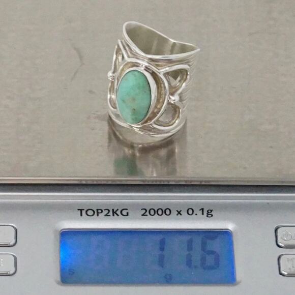 Vintage Women's DTR Turquoise Sterling Silver Ring - Size 6.5 - Picture 7 of 10